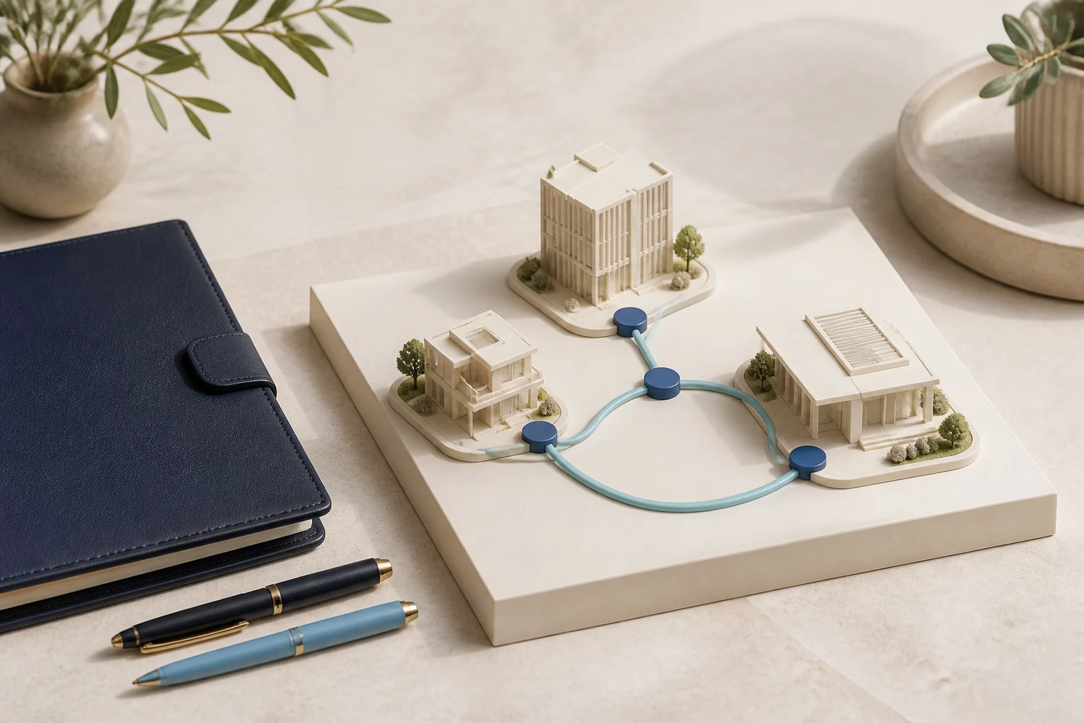 Architectural models connected as a channel partnership network