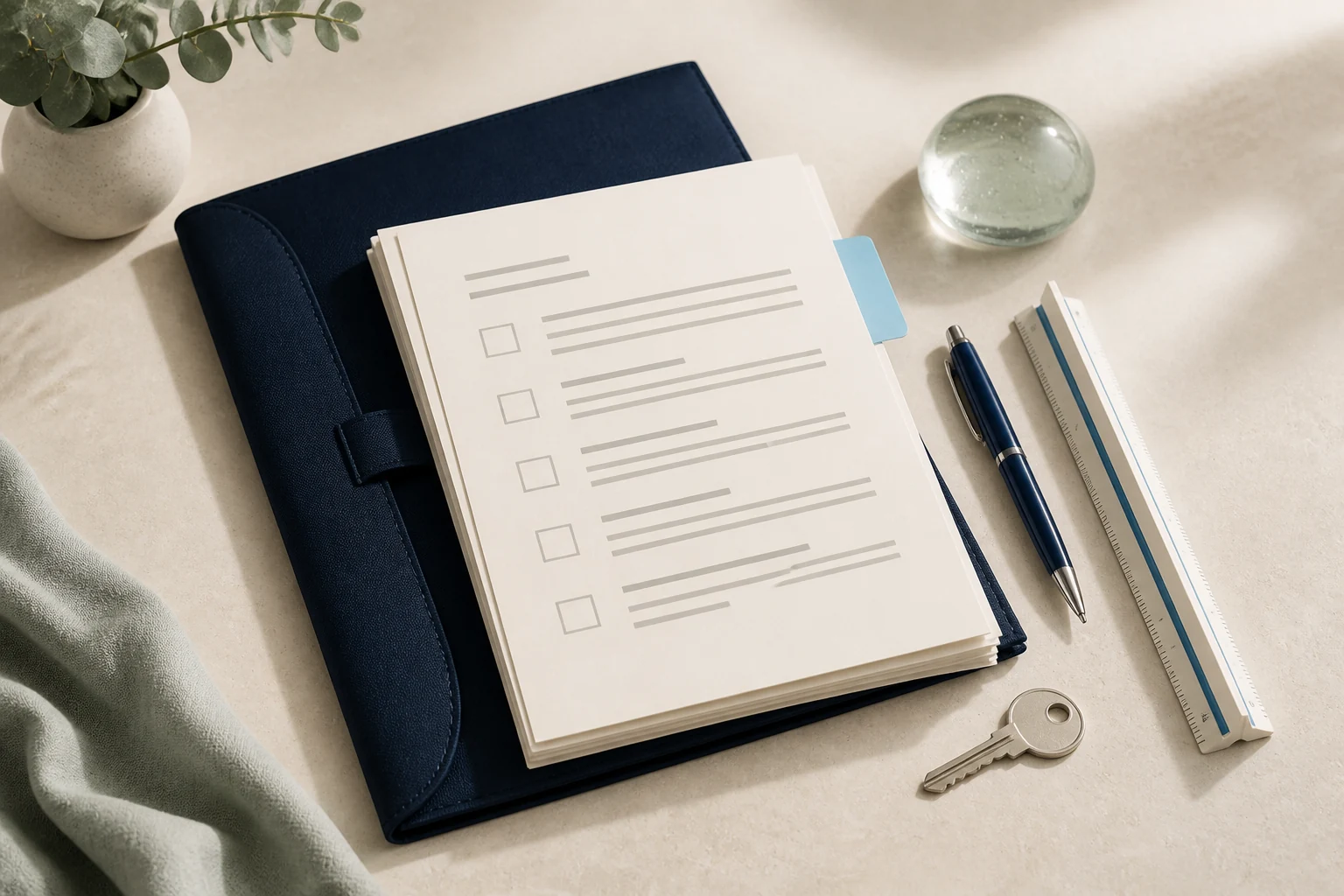Organized property documents and review materials