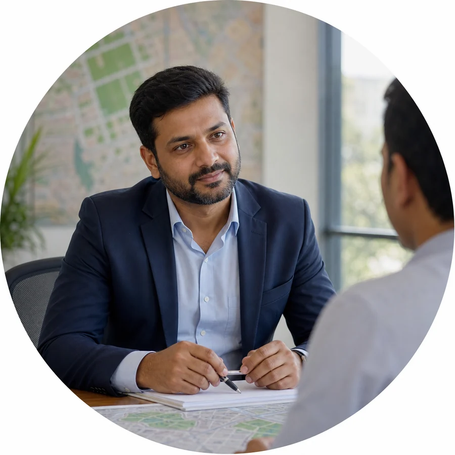Property advisor discussing requirements with a client